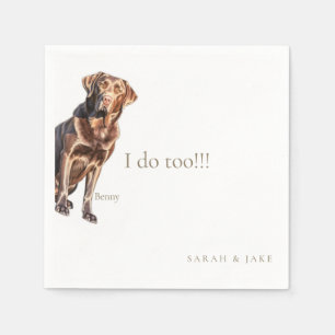 Custom Pet Chocolate Lab Wedding Napkins 