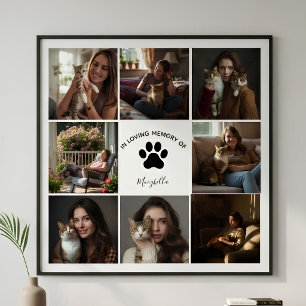 Custom Pet Collage In Loving Memory Cat Memorial Poster