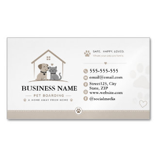 Custom Pet | Dog & Cat Boarding Business Card Magnet