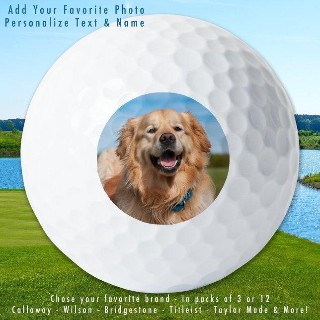 Custom Pet Dog Cat Photo Modern Personalized Golf Balls (Creator Uploaded)