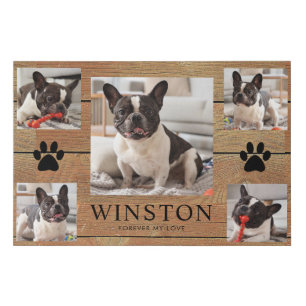 Custom Pet Dog Memorial Keepsake Photo Faux Canvas Print