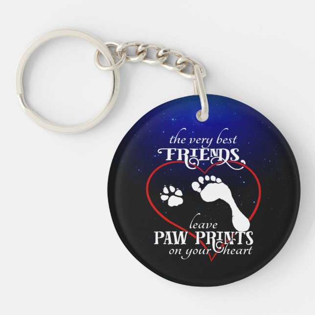Custom Pet Dog Memorial Photo Keychain (Front)