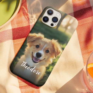 Custom Pet Dog Photo and Name iPhone 17 Pro Case