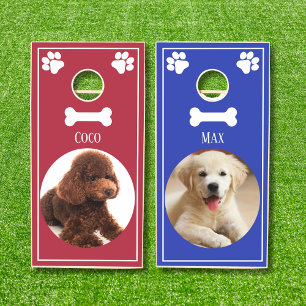 Custom Pet Dog Photo and Name Personalized Cornhole Set
