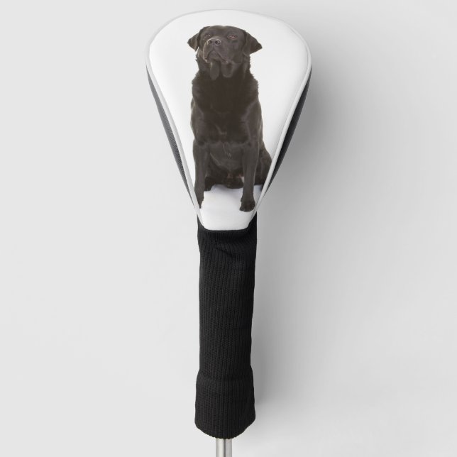 Custom Pet Dog Photo Black Labrador Golf Head Cover (Front)