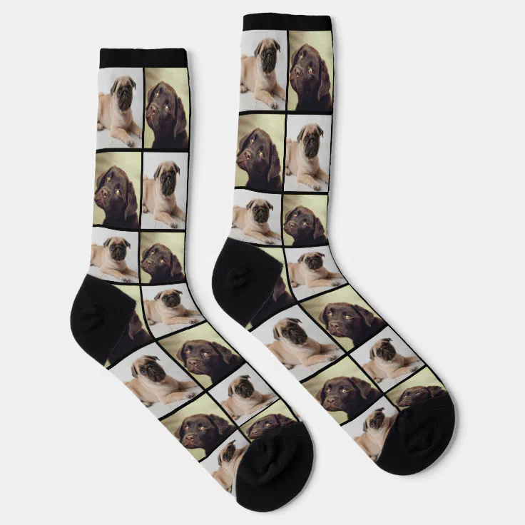 Custom Pet Dog Photo Collage Socks | Zazzle