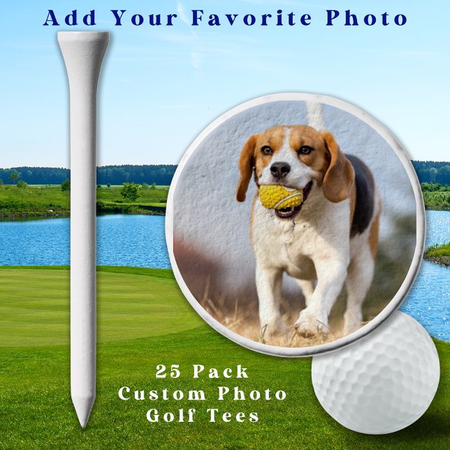 Custom Pet Dog Photo Golfer Birthday Personalized Golf Tees (Creator Uploaded)