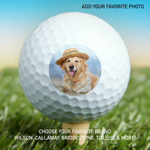 Custom Pet Dog Photo Modern Personalised Golf Balls