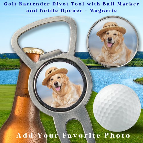 Custom Pet Dog Photo Modern Personalized Divot Tool