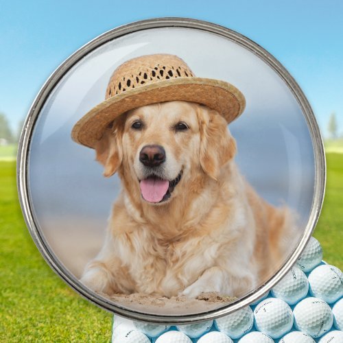 Custom Pet Dog Photo Modern Personalized Golf Ball Marker