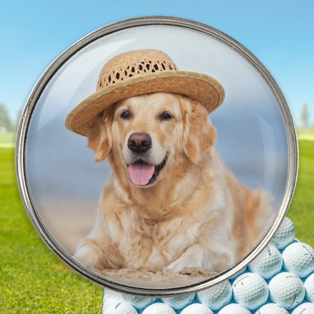 Custom Pet Dog Photo Modern Personalized Golf Ball Marker (Creator Uploaded)