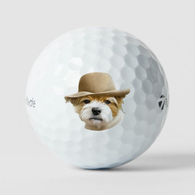 Custom Pet Dog Photo Modern Personalized Golf Balls (Front)