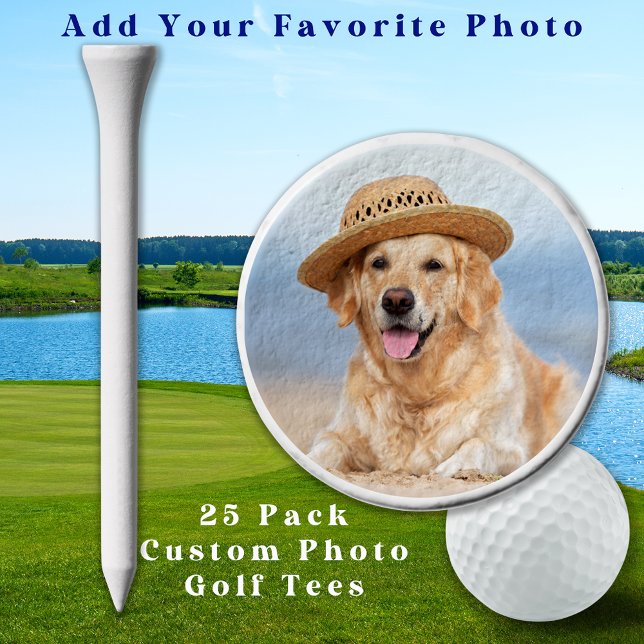 Custom Pet Dog Photo Modern Personalized Golf Tees (Creator Uploaded)