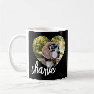 Custom Pet Dog Photo Modern Stylish Heart Coffee Mug