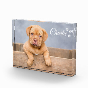 Custom pet dog photo personalize text block