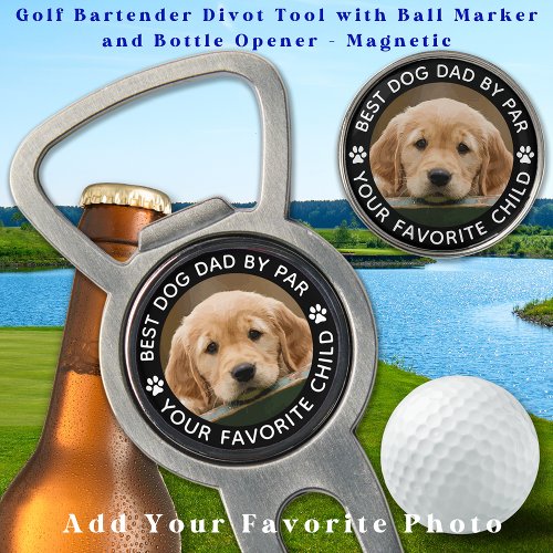 Custom Pet Dog Photo Personalized Paw Print Golf Divot Tool