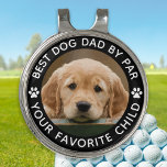 Custom Pet Dog Photo Personalized Paw Print Golf Hat Clip<br><div class="desc">Best Dad By Par ... Two of your favorite things , golf and your dog ! Now you can take your best friend with you as you play 18 holes . Customize these dog golf ball markers with your dogs favorite photo and name . Great gift to all golf and...</div>