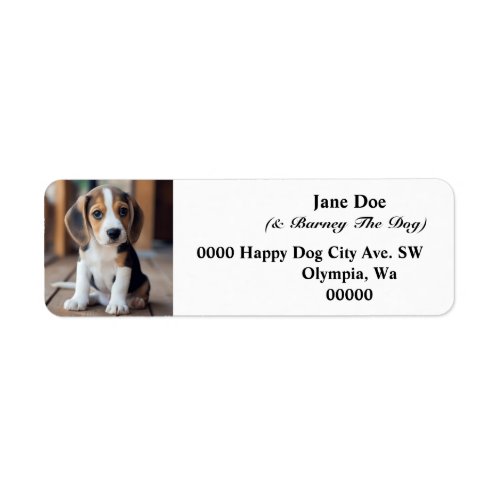 Custom Pet Dog Photo Personalized Return Address  Label