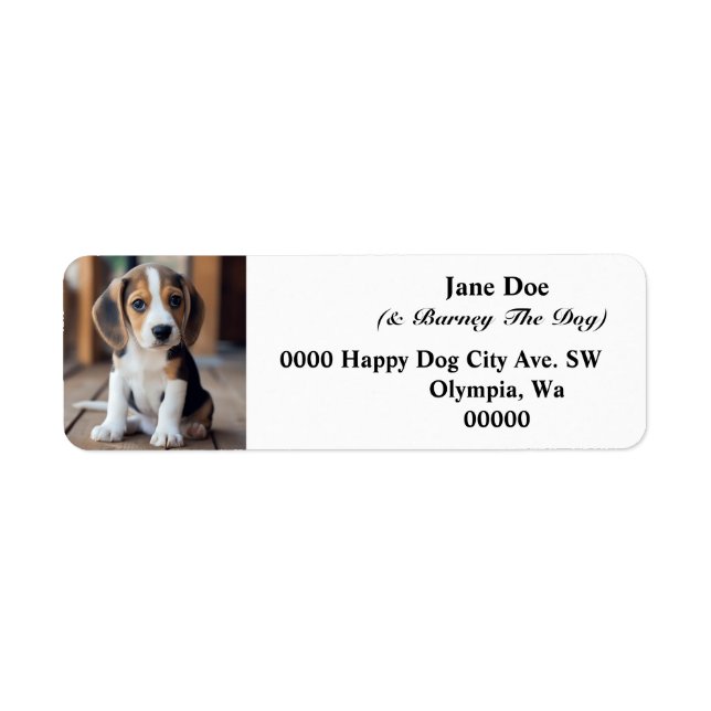 Custom Pet Dog Photo Personalized Return Address  Label (Front)