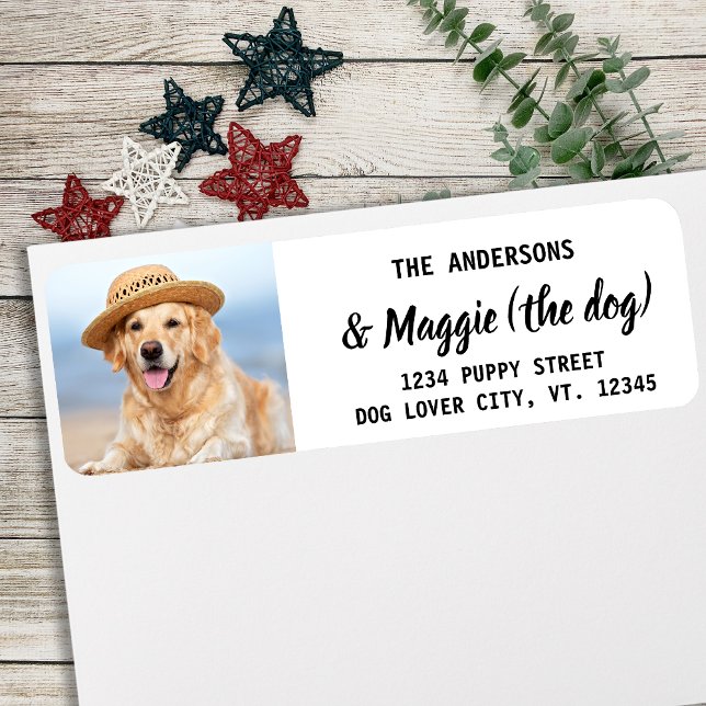 Custom Pet Dog Photo Personalized Return Address Label (Creator Uploaded)