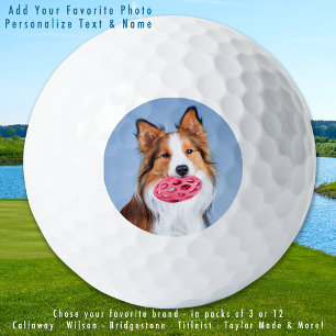 Custom Pet Dog Photo Simple Personalized Golf Balls