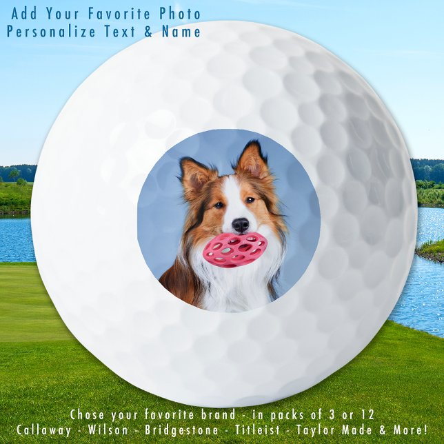 Custom Pet Dog Photo Simple Personalized Golf Balls (Creator Uploaded)
