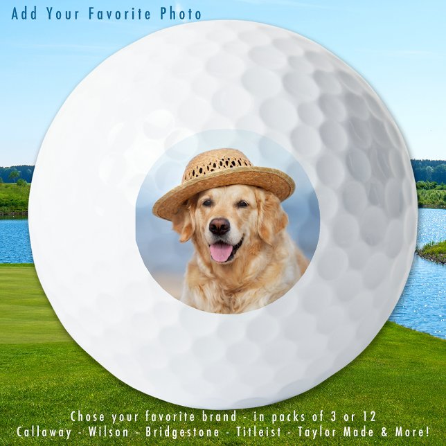 Custom Pet Dog Photo Simple Personalized Golf Balls (Creator Uploaded)