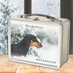 Custom Pet Dog Photo Stylish Personalized Metal Lunch Box