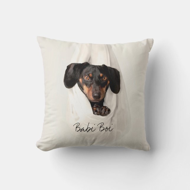 Custom Pet Dog Photo Throw Pillow (Front)