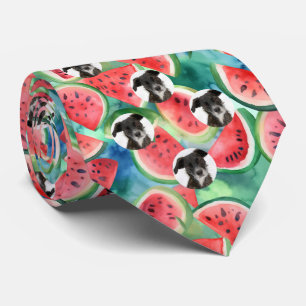 Custom Pet Dog Photo Watermelon Pattern Summer Neck Tie