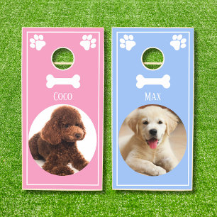 Custom Pet Dog Photos and Names Personalized Cornhole Set