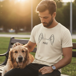 Custom Pet Ear Name Shirt - Minimalist Dog Mom Gif