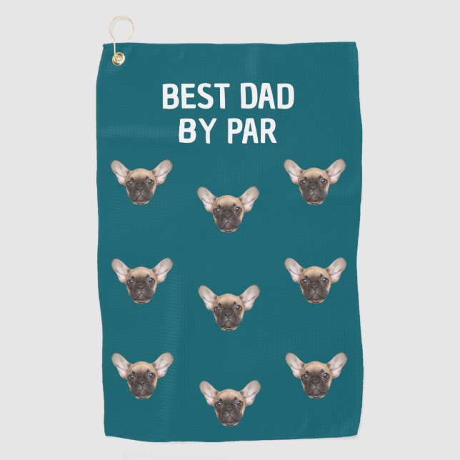 Custom Pet Face Dog Dad Cat Dad Personalized Golf Towel (Front)