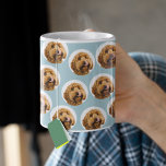 Custom Pet Face Mug | Personalized Dog Photo Gift<br><div class="desc">Turn your furry friend into the star of your morning routine with this adorable Custom Pet Photo Mug! Featuring a fun repeat pattern of your pet’s face on a pastel background, this mug is perfect for dog moms, pet dads, and animal lovers alike. Simply upload your favorite pet photo and...</div>