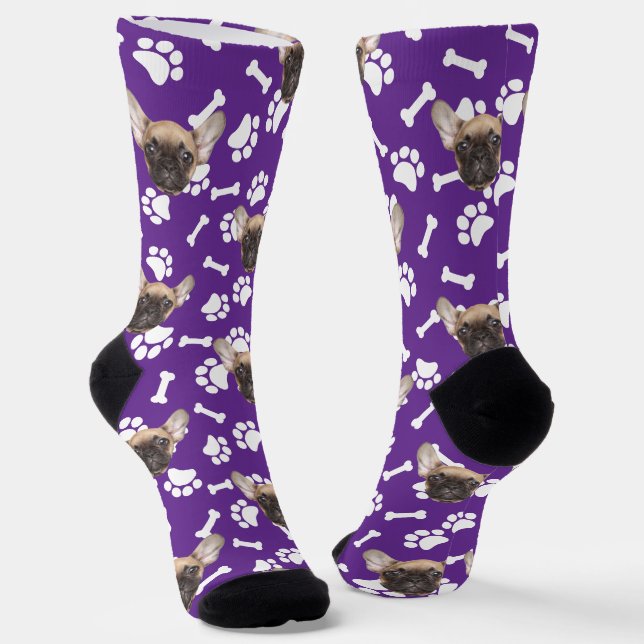Custom Pet Face Socks Personalized Dog Lover Socks (Angled)