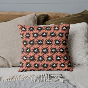 Custom Pet Friend Funny Coffee Cat Quote On Salmon Throw Pillow