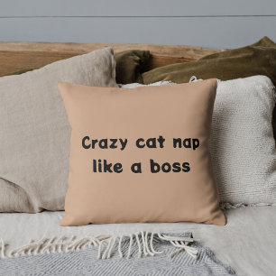 Custom Pet Friends Cat Lover Funny Quote Warm Tan Throw Pillow