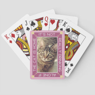 Custom Pet Funny Drinking With The Cat Poker Cards