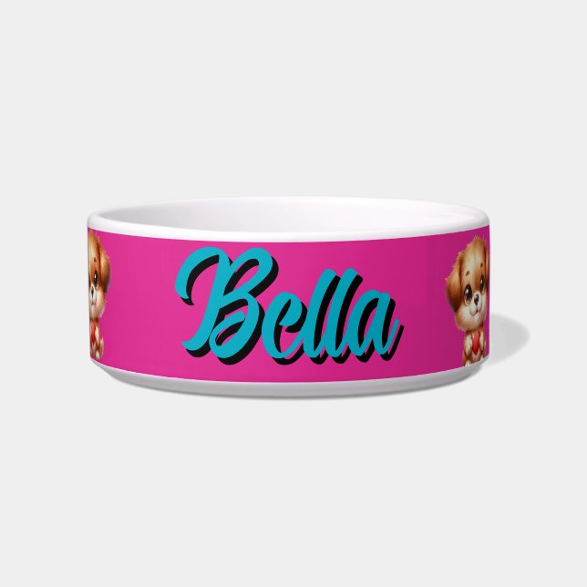 Custom pet gift, custom name gift for pet bowl (Front)