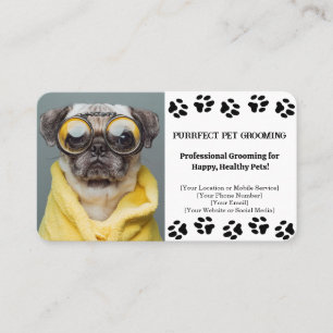 Custom Pet Groomer Business Card with Photo