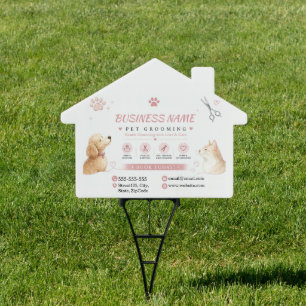 Custom Pet Grooming Yard Sign 