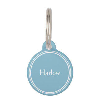 Custom Pet ID Personalized Name Tags - Blue