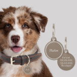 Custom Pet ID Personalized Name Tags - Tan<br><div class="desc">Create a custom name tag for your dog or pets collar. The custom name tags can be customized with up to four lines of text including phone number,   address,  microchip information and more! Protect your pet from getting lost with a personalized name tag.</div>