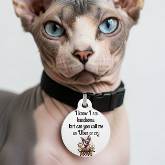 Custom Pet ID Tag Sphynx Cat Funny