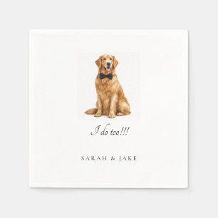 Custom Pet in Wedding Bow Tie Wedding Cocktail Napkins