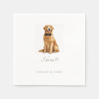 Custom Pet in Wedding Bow Tie Wedding Napkins