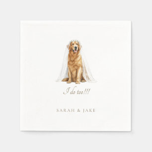 Custom Pet in Wedding Veil Wedding Napkins
