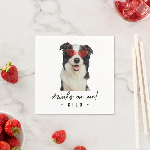 Custom Pet Lover Dog Or Cat Photo Funny Wedding Napkins