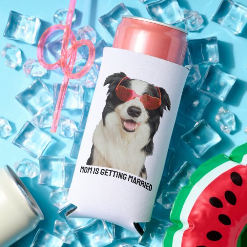 Custom Pet Lover Dog Or Cat Wedding Announcement Seltzer Can Cooler