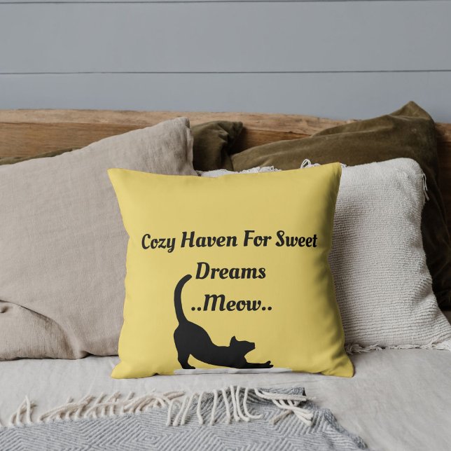 Custom Pet Lover Funny Cat Script Quote On Sand Throw Pillow (Creator Uploaded)